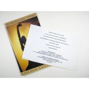 Royal Ballet Stagebill July 1994 Tombeaux Metropolitan Opera Lincoln Center NYC